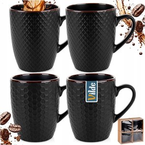 4x Fekete bögrék kávé tea gyógynövények bögre szett ajándék bögre