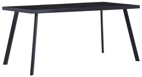 Fekete edzett üveg étkezőasztal 180 x 90 x 75 cm