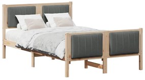 Ágykeret barna és sötétszürke 120 x 190 cm Tömör fenyőfa