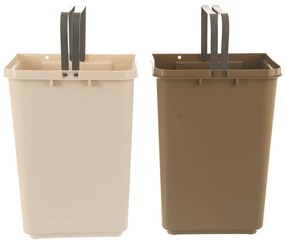 Fehér-bézs műanyag szelektív szemetes 2x20 l Duo Dust – Orion