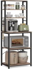 VASAGLE konyhai tárolóállvány, 40 × 60 × 167 cm, greige és fekete színben