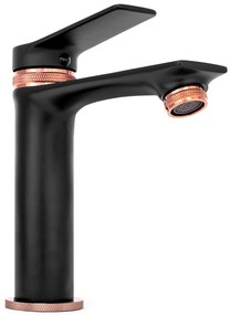 Fürdőszobai csaptelep Rea Viral Low Black Rose Gold