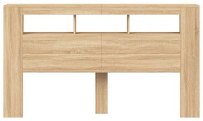sonoma tölgy színű szerelt fa LED-es fejtámla 180x18,5x103,5 cm