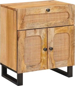 vidaXL Éjjeliszekrény Természetes 50 x 33 x 60 cm Tömör Mangófát