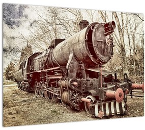 A mozdony történelmi képe (üvegen) (70x50 cm)