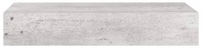 betonszürke MDF falra szerelhető fiókos polc 60 x 23,5 x 10 cm