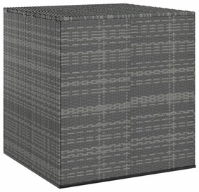 szürke polyrattan kerti párnatartó doboz 100 x 97,5 x 104 cm