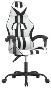 fehér és fekete műbőr forgó játékszék