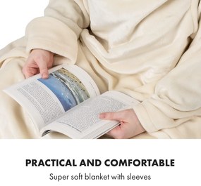 Klarstein Slanket, thermo takaró ujjakkal, 120 W, 155 x 180 cm, coral fleece