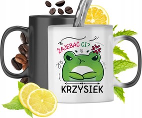 Mágikus bögre Kristófnak Fekete matt nyomott mintával 330ml