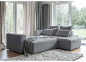 Szürke kinyitható sarokkanapé (variálható) Homely Tommy – Miuform