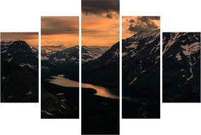 Egy tó képe a hegyek között (150x105 cm)