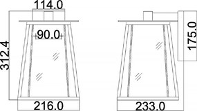 Hinkley klasszikus kültéri fali lámpa walker barna sárgaréz elshk-walker2-m IP44
