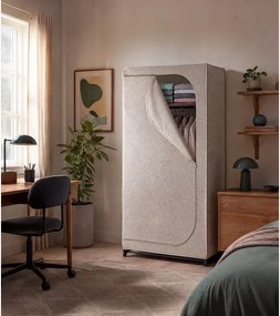 Bézs textil ruhásszekrény 90x160 cm Balance – Wenko