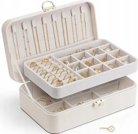 Ékszertartó doboz, bézs