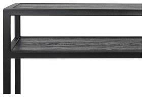 Fekete konzolasztal tölgyfa asztallappal 30x120 cm Daniël – Spinder Design