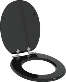 Lágy záródású WC ülőke 2 pcs Fekete 44 x 38 cm MDF lap