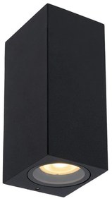 Lucide 69800/02/30 - Kültéri fali lámpa ZARO 2xGU10/35W/230V IP44 fekete