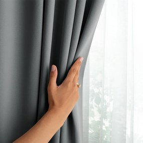 Szürke sötétítő függöny 140x175 cm Eyelets – Restilo