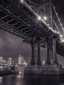 Poszter 30x40cm Manhattan híd a Keleti folyó felett alkonyatkor 2, Assaf Fran