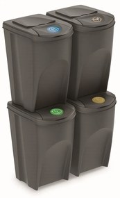 PROSPERPLAST SORTIBOX hulladékgyűjtő tartályok készlete, 4x35l