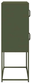 Highboard olívazöld 68x39x107 cm Acél