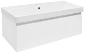 Fürdőszobaszekrény mosdókagylóval SAT B-Way 99x30x45 cm fehér fényes BWAY100WU1
