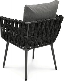 Kerti szék, fém, szövet, szürke, AZC-1105 GREY