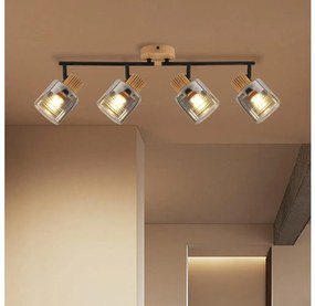 Brilagi - HYGGE spotlámpa 4xE14/15W/230V kaucsukfa/füstszínű