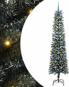 vidaXL Mű karácsonyfa 300 LED-del Zöld 210 cm PVC és Műanyag és Acél