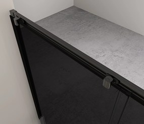CERANO - Tolózuhanyajtó Varone LINE L/R - matt fekete, grafitüveg - 90x195 cm