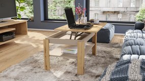 Mazzoni ASTI-P Artisan Tölgy/Bézs (Pezsgő) - MODERN DOHÁNYZÓASZTAL MEGEMELHETŐ ASZTALLAPPAL
