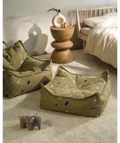 Zöld buklé-zsenília gyerek babzsákfotel Terrazzo Square – Wigiwama