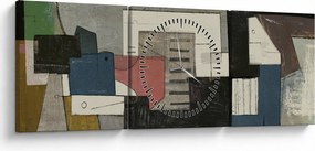 Kép - absztrakció, kubizmus (órával) (90x30 cm)