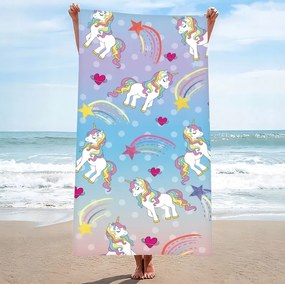 Strandtörölköző UNICORN PONNY 100x180 cm színes, 100% mikroszálas