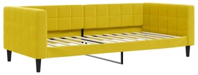 sárga bársony kanapéágy 90 x 200 cm