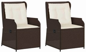 Kerti pad párnával 2 pcs Barna Poli rattan