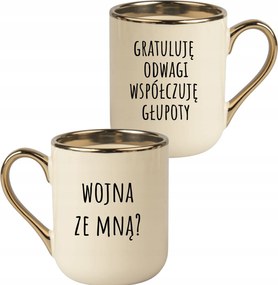 Bögre Elegáns Bézs Arany Rant Vicces Ajándék Háború Velem