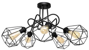 Felületre szerelhető csillár KARO 5xE27/15W/230V fekete