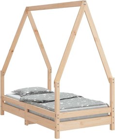 vidaXL tömör fenyőfa gyerekágykeret 70 x 140 cm