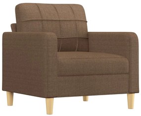 barna szövet kanapéfotel lábtartóval 60 cm