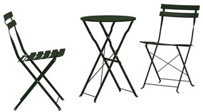 vidaXL Összecsukható Bistro Szett 3 pcs Erdő Acél
