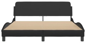 fekete műbőr ágykeret Dover 160x200 cm