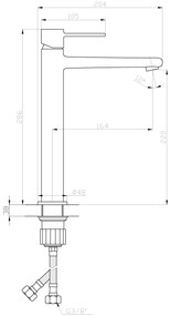 Invena Trend, magas mosdócsaptelep h-286, matt réz, INV-BU-02-W14-V