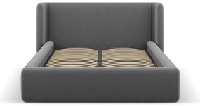 Szürke kárpitozott ágyneműtartós franciaágy ágyráccsal 200x200 cm Jason – Windsor &amp; Co Sofas