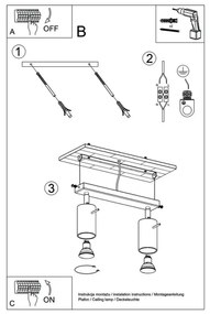 Sollux SL.0728 - Spotlámpa RING 2xGU10/10W/230V