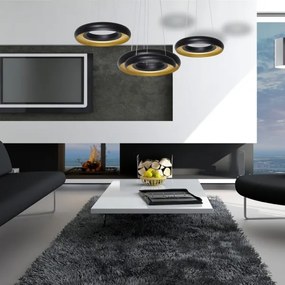 LED Csillár zsinóron RONDO 3xLED/12W/230V fekete