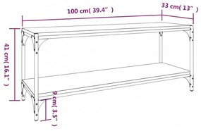 szürke sonoma színű szerelt fa és acél TV-szekrény 100x33x41 cm