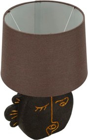 Barna asztali lámpa textil búrával (magasság 39,5 cm) Tribal – Mauro Ferretti