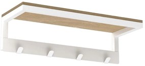 Fali törölközőtartó polccal 10x40 cm fehér